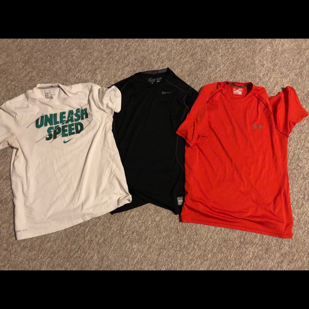 Lot of 3 Men’s Medium Atheltic Shirts Nike UA